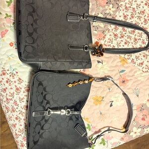 COACH black jacquard y2k shoulder bags